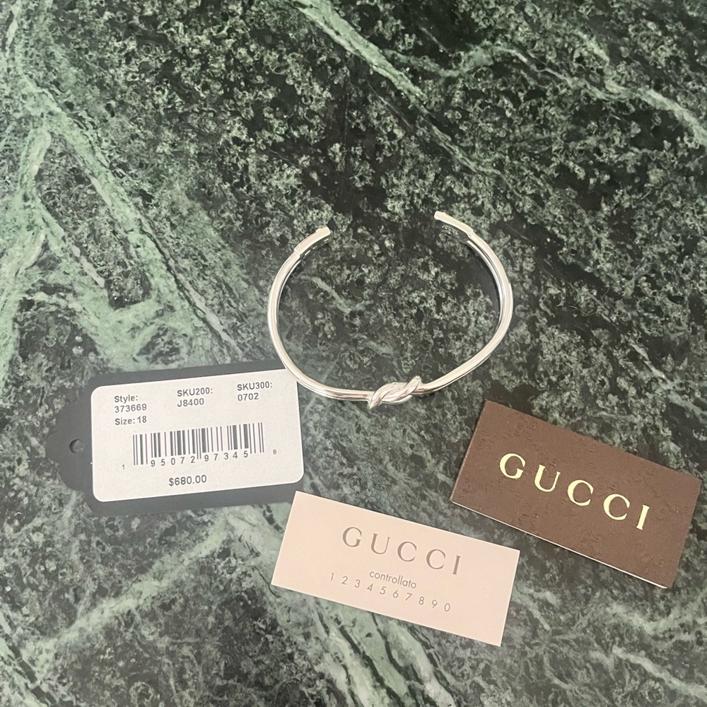 Sterling Silver Gucci Bangle Bracelet - Picture 2 of 8